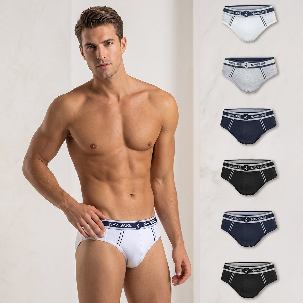 Slip uomo Navigare 314 in cotone elasticizzato 6 pezzi