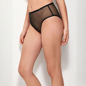 Slip vita alta in tulle a pois Gisela 10046