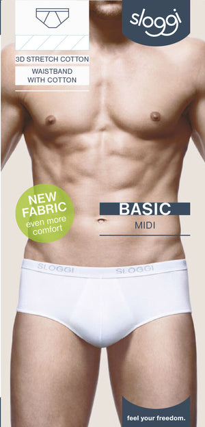 Slip sloggi midi uomo cotone elasticizzato 2 pezzi