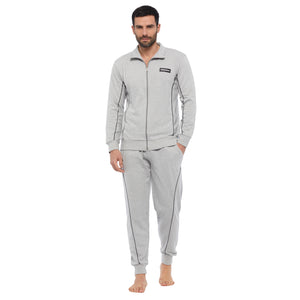 Tuta uomo cotone Superga full zip SMS23100 grigio melange