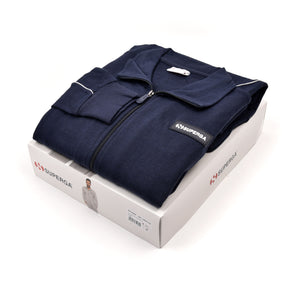 Tuta uomo cotone Superga full zip SMS23100 blu navy