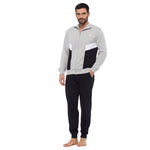 Tuta uomo cotone Superga full zip SMS23102 grigio melange