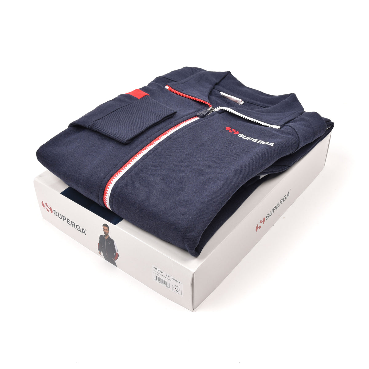 Tuta uomo cotone Superga full zip SMS23107 navy sport tempo libero