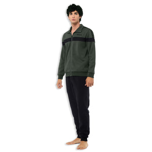 Tuta uomo invernale Superga felpata verde militare 21555