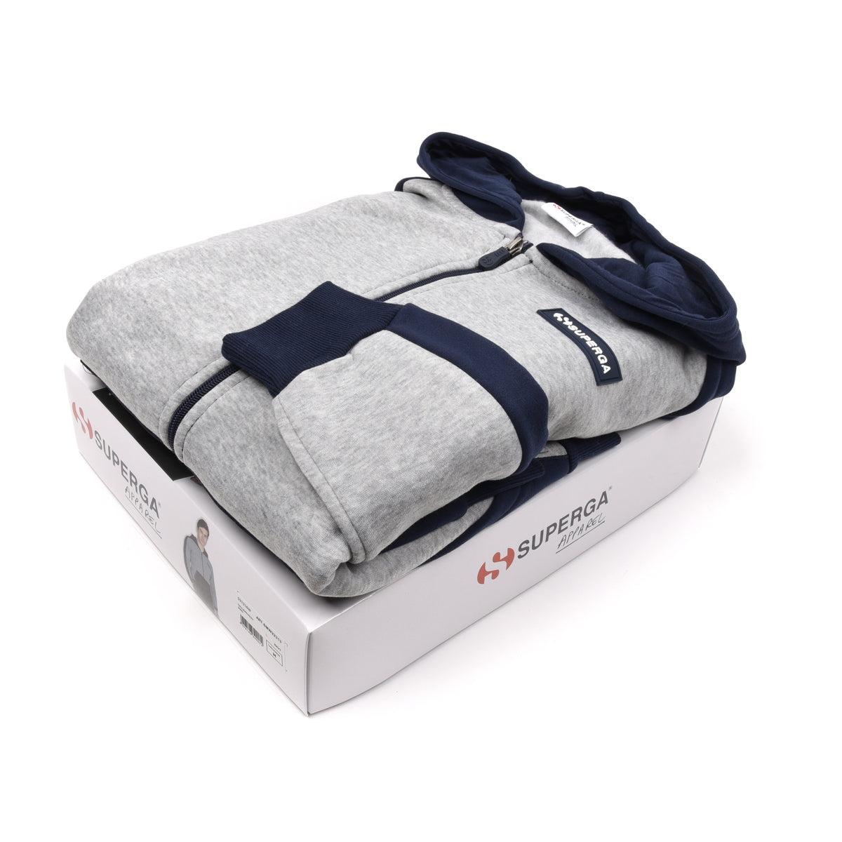 Tuta uomo Superga felpata con cappuccio e zip SMW22313 navy