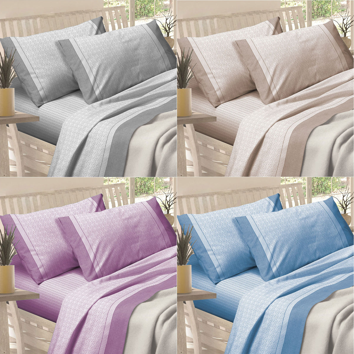 Completo letto lenzuola flanella Preziosa Soffice D21