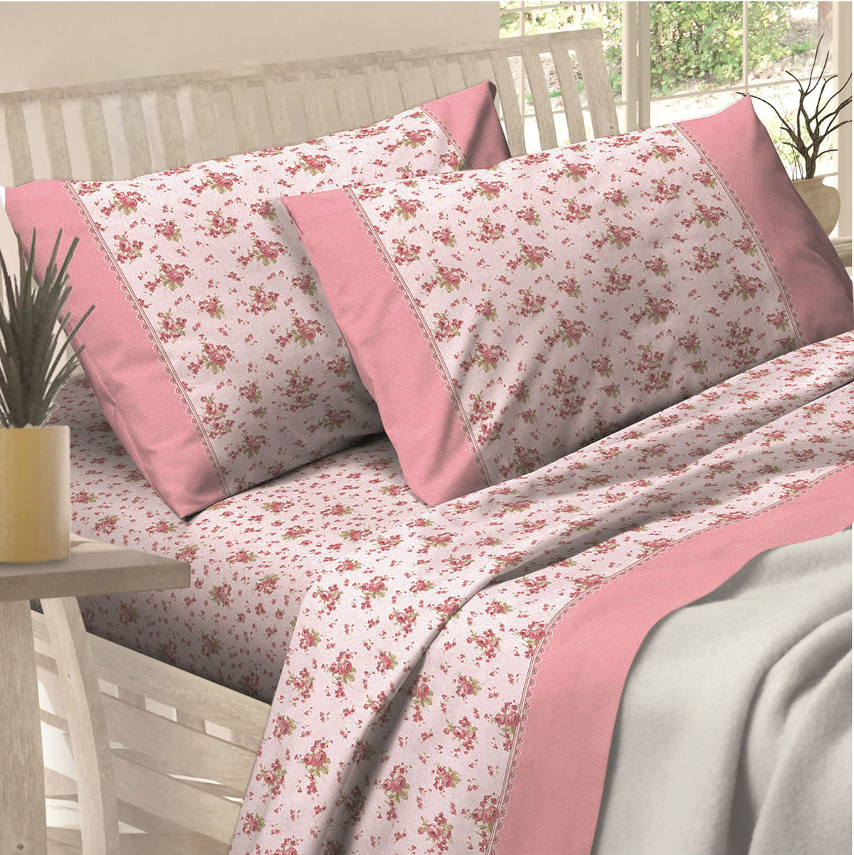Completo letto lenzuola flanella Preziosa Soffice D24