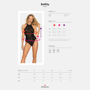 Body a perizoma sottogiacca con cinturino sexy Obsessive Softily