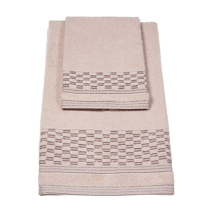 Vingi set asciugamani viso + ospite cotone Sophia rosa 