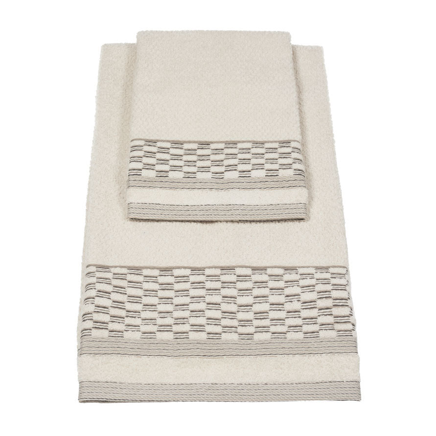 Vingi set asciugamani viso + ospite cotone Sophia beige