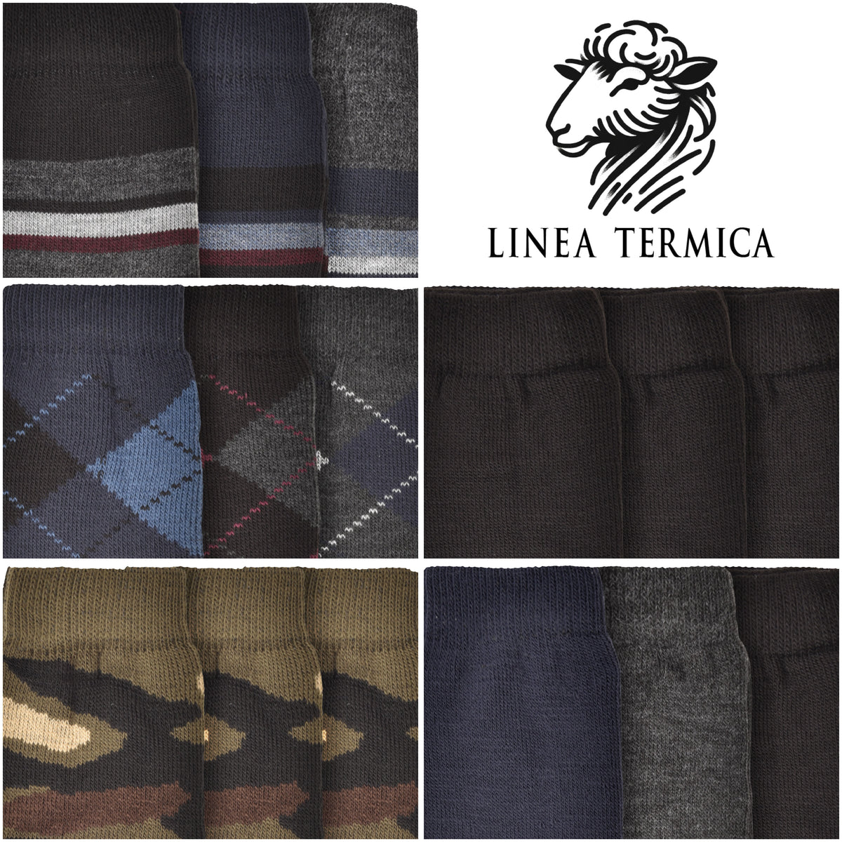 Calze termiche uomo invernali 80% lana 3 paia
