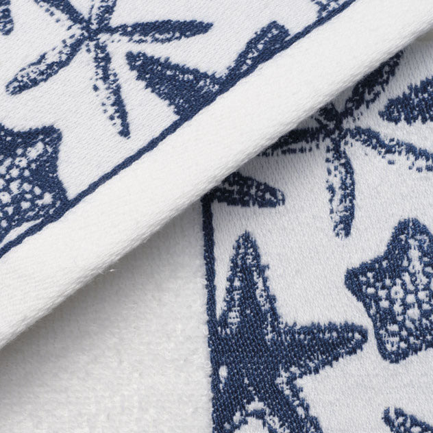 Vingi set asciugamani viso + ospite Star bianco-blu