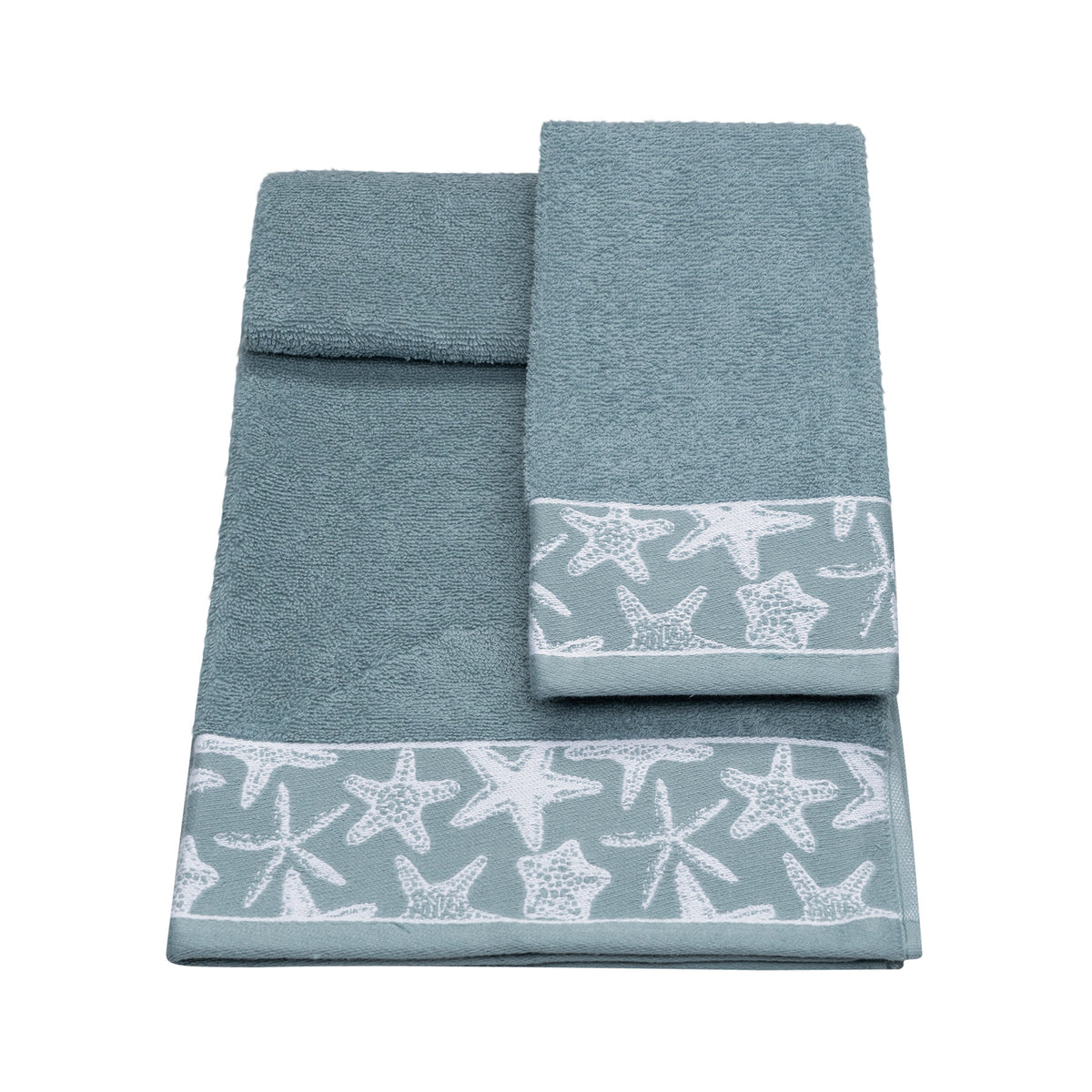 Vingi set asciugamani viso + ospite Star verde