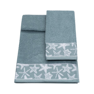 Vingi set asciugamani viso + ospite Star verde