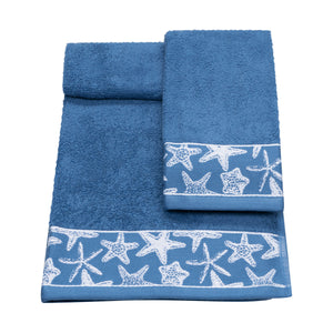 Vingi set asciugamani viso + ospite Star blu
