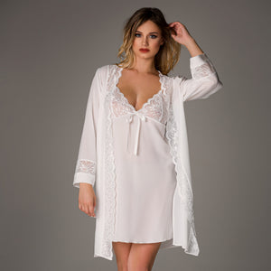 Completo sposa kimono + sottoveste pizzo Stefanel Lunatica