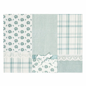 Set da 3 strofinacci Preziosa Melanie verde 100% cotone con pizzo