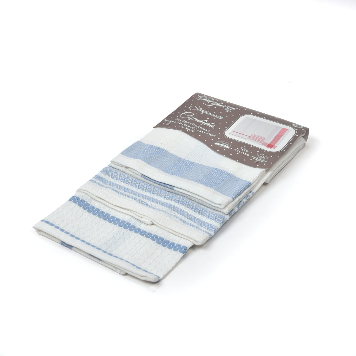 Set da 3 strofinacci Preziosa Candido 3 100% cotone naturale