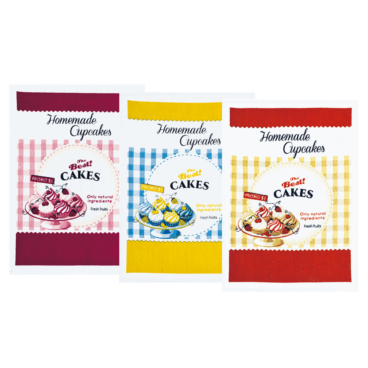 Set da 3 strofinacci Preziosa Macedonia 2B 100% cotone