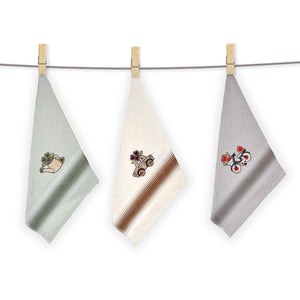 Vingi set 3 strofinacci in spugna di cotone Betty var.A