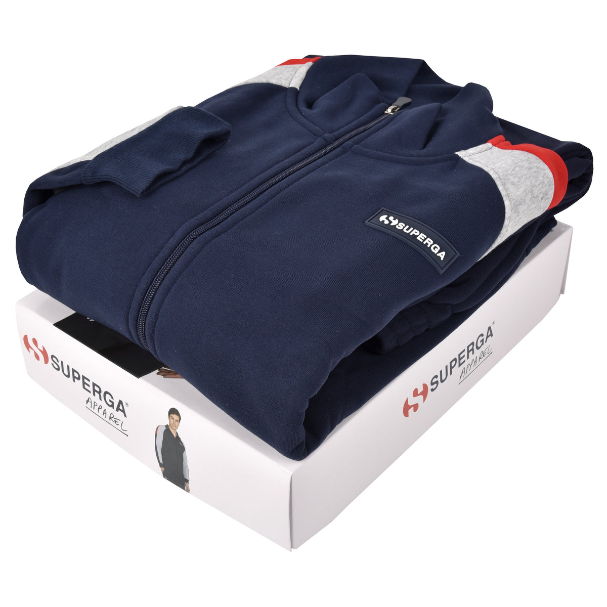 Tuta uomo Superga felpata full zip SMW22311 navy