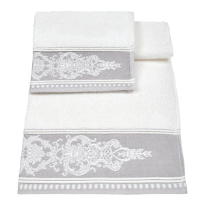 Vingi set asciugamani viso + ospite cotone Sveva bianco