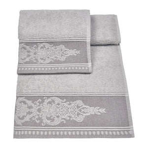 Vingi set asciugamani viso + ospite cotone Sveva grigio