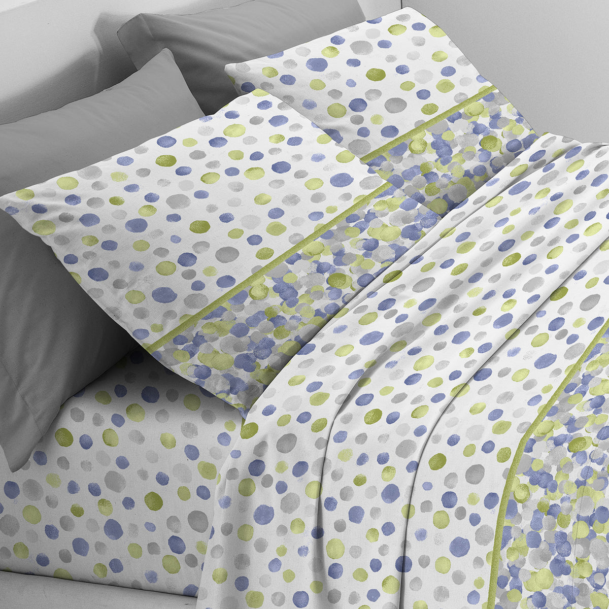 Completo letto grandi pois cotone Zambaiti switch dots