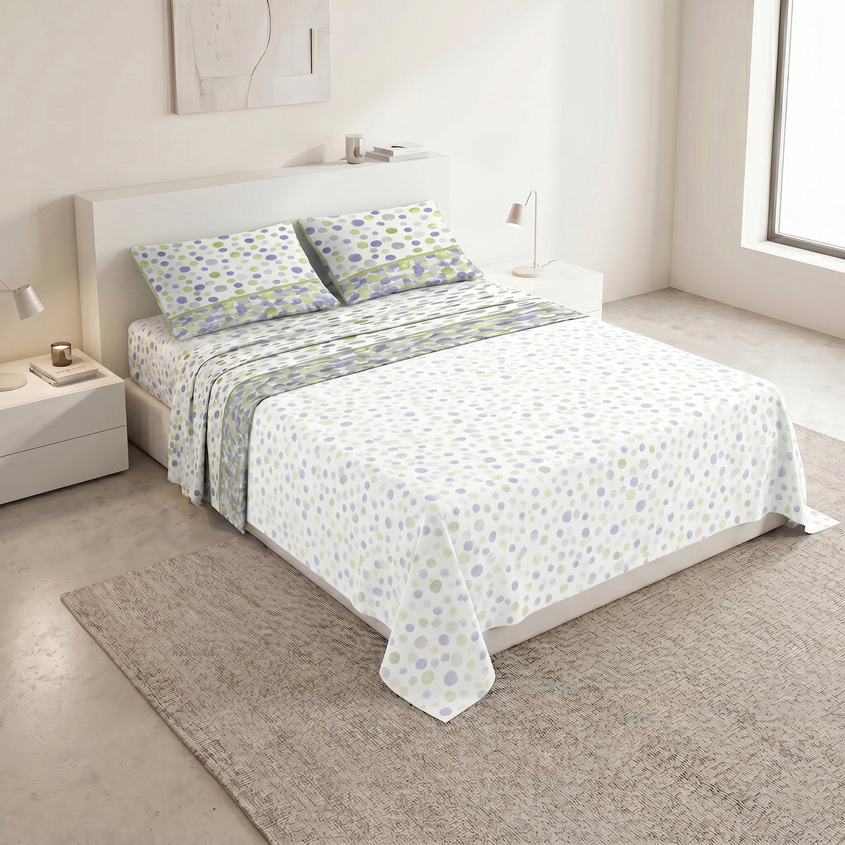 Completo letto grandi pois cotone Zambaiti switch dots