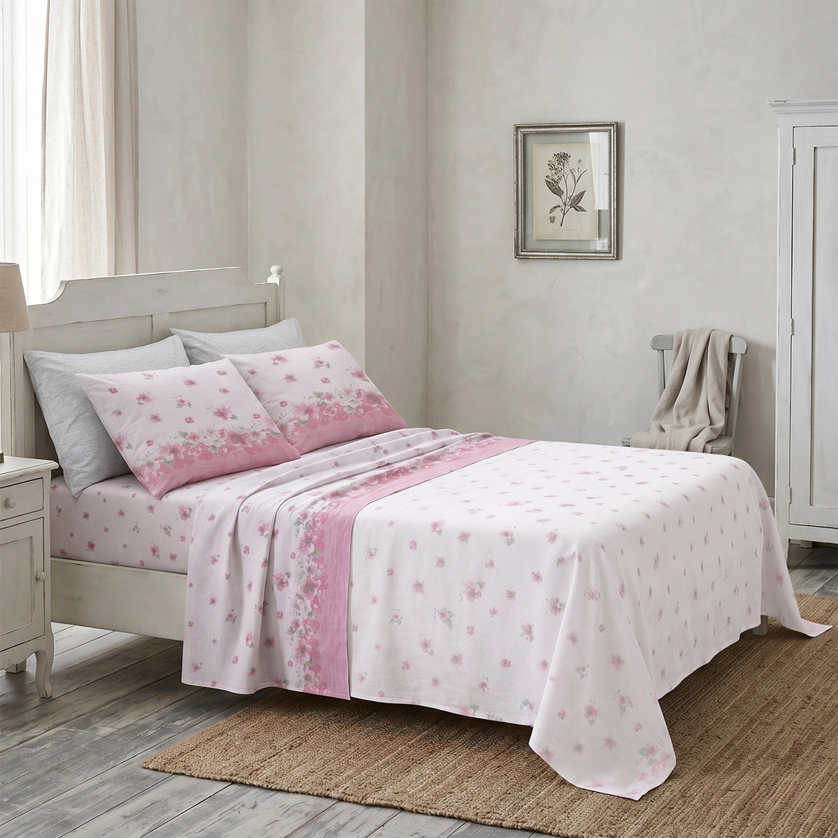 Completo letto floreale cotone Zambaiti switch flowers