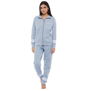 Tuta donna cotone Superga full zip SWS23201 avio melange