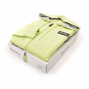 Tuta donna Superga cotone SWS23204 con cappuccio lime grigio melange