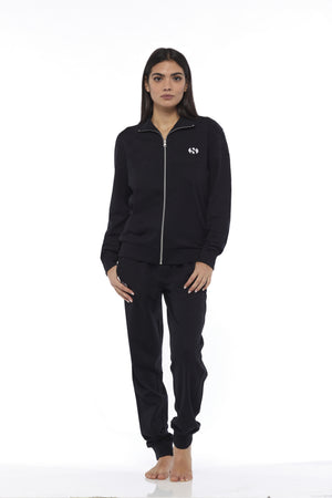 Tuta donna cotone Superga full zip SWS23206 nera