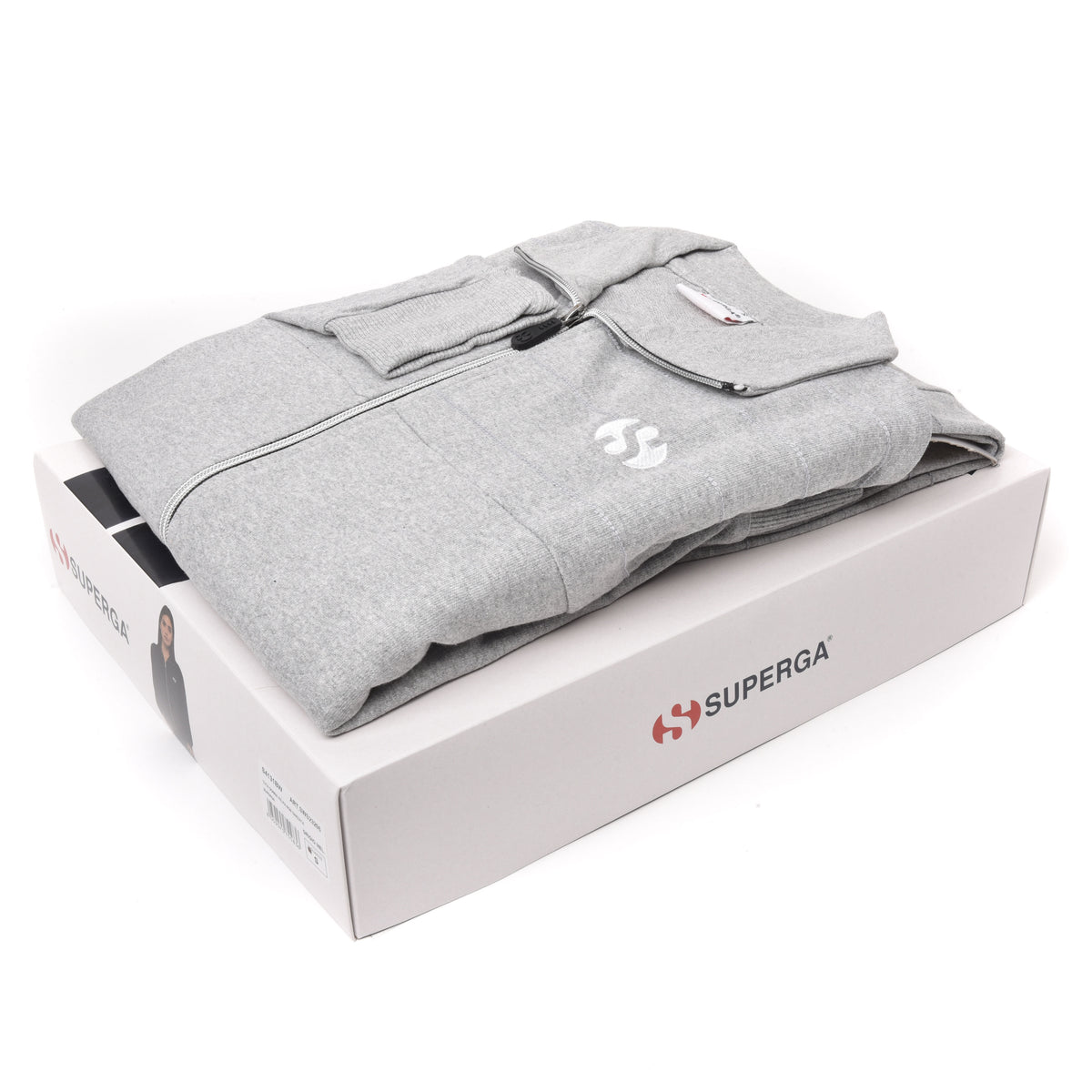Tuta donna cotone Superga full zip SWS23206 grigio melange