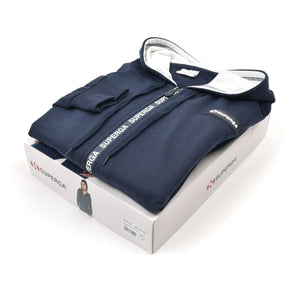 Tuta donna cotone Superga full zip SWS23207 blu navy