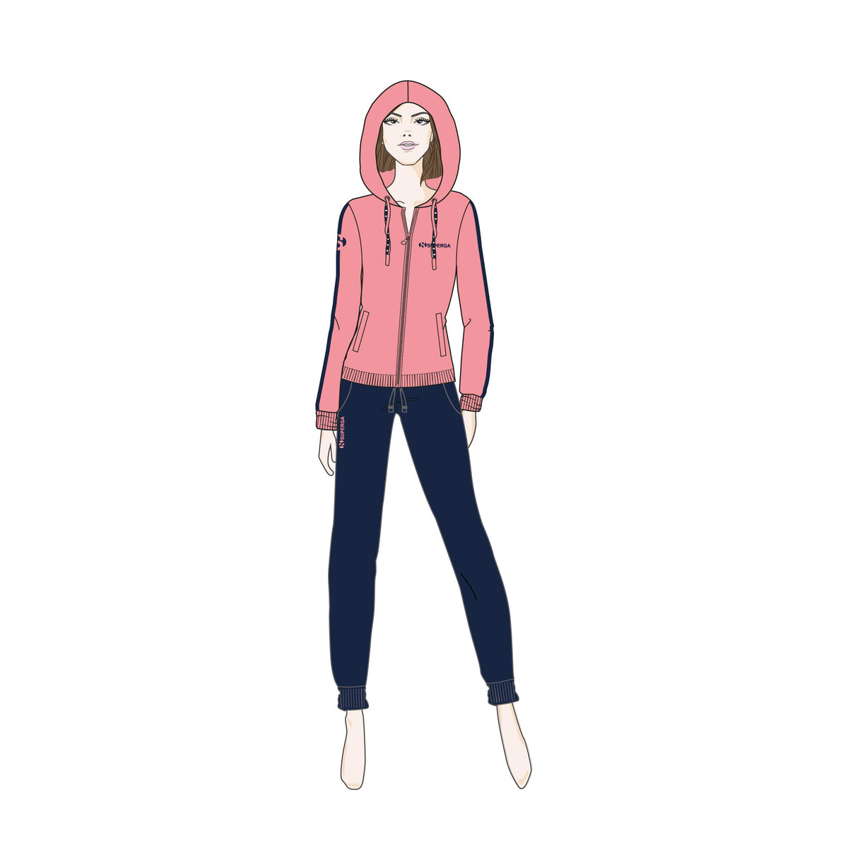 Tuta Donna felpa con cappuccio in cotone Superga SWS25703
