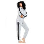 Tuta donna cotone felpato con zip grigio nero Superga 21652