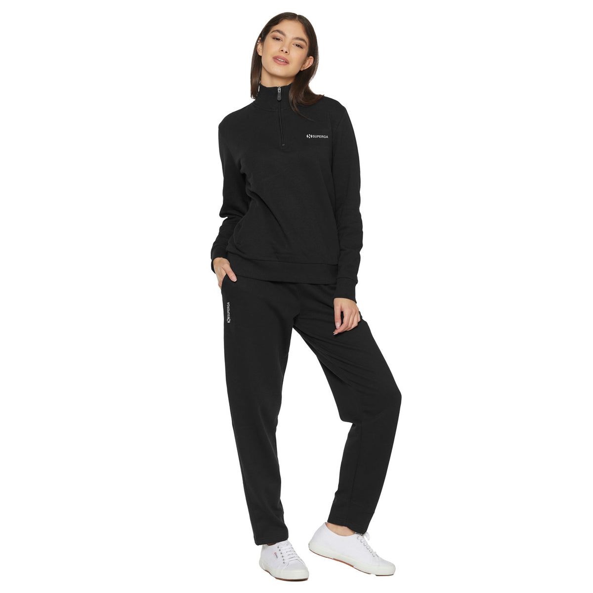 Tuta donna con zip in cotone felpato Superga SWW25802