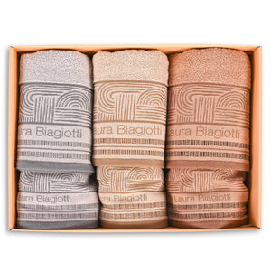 Set 6 Asciugamani spugna 100% cotone Tabit Laura Biagiotti