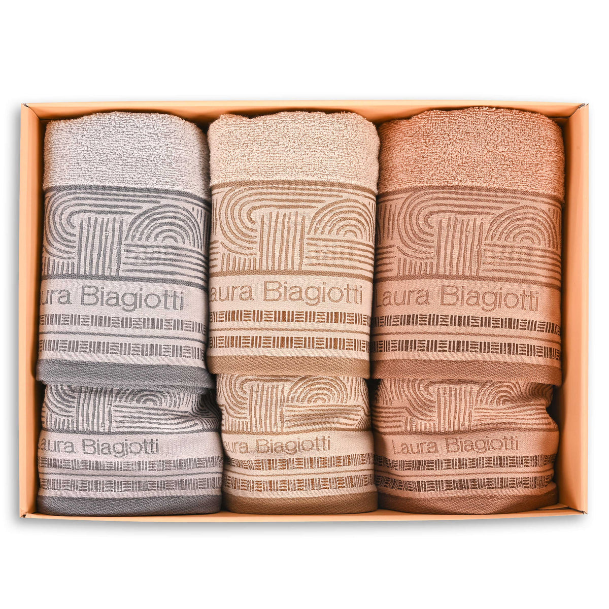 Set 6 Asciugamani spugna 100% cotone Tabit Laura Biagiotti