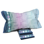 Completo letto Pompea Tapestry lenzuola sopra sotto con angoli federa blu