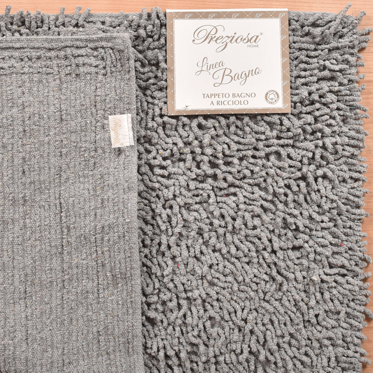 Tappeto bagno 100% cotone naturale Preziosa a pelo lungo tinta unita BAT.0007