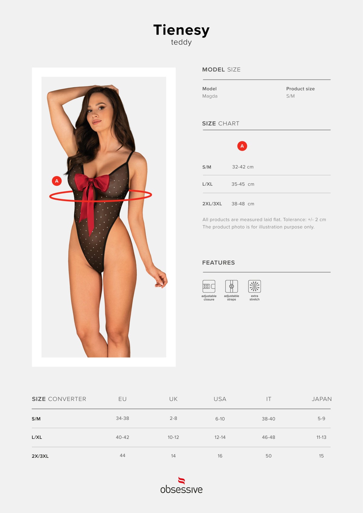 Body perizoma sexy con fiocco rosso Obsessive Tienesy