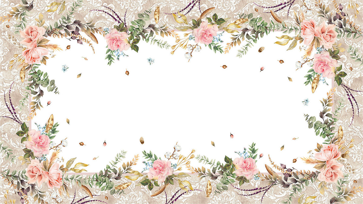 Tovaglia Vingi Tiffany cod. 24 in cotone con rose