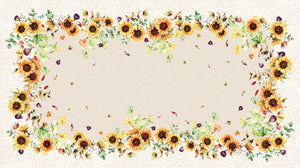 Tovaglia Vingi Tiffany cod. 25 in cotone con girasoli e fichi