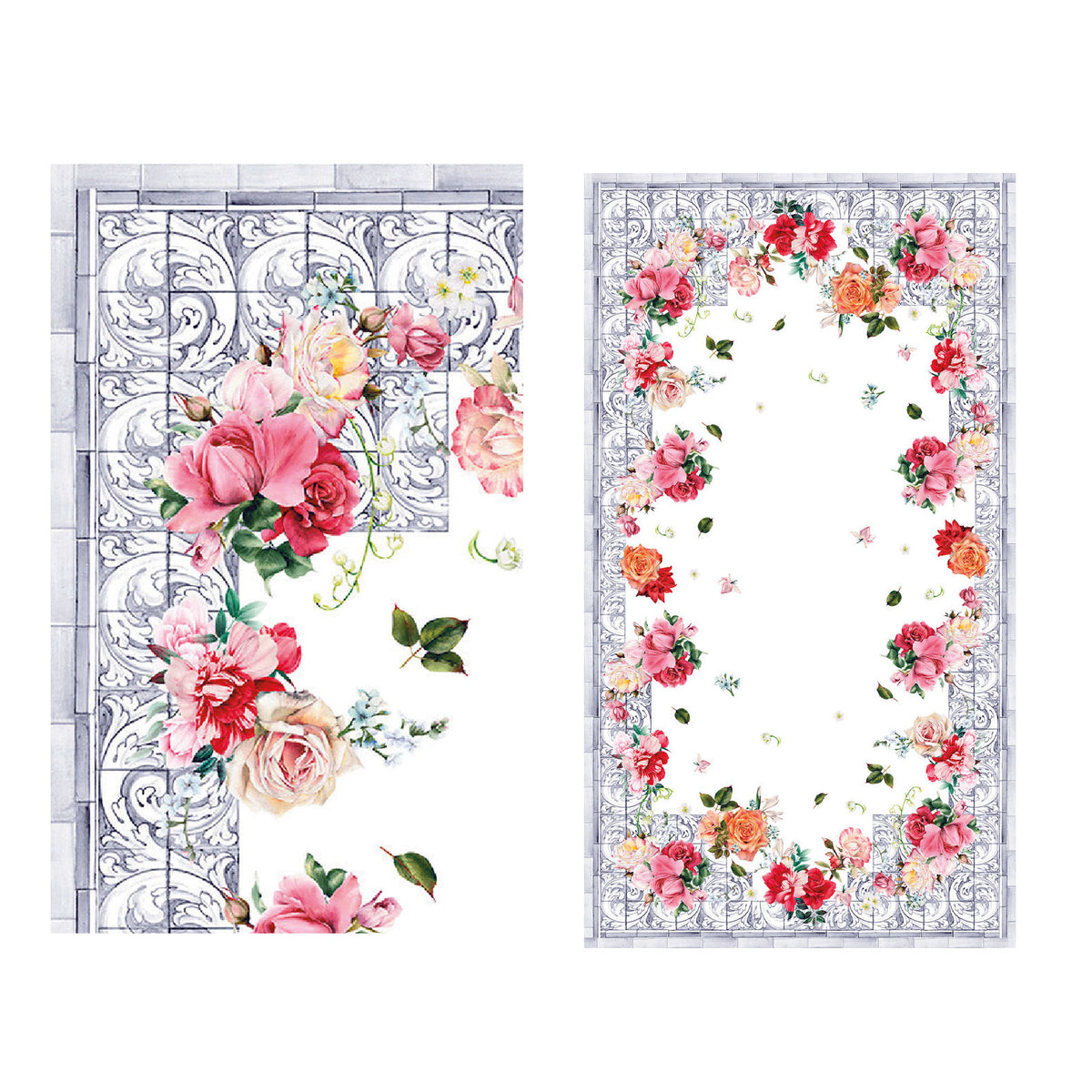 Tovaglia Vingi Tiffany cod.23 fantasia rose cotone