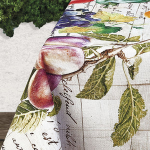 Tovaglia Vingi Tiffany cod.A06 in cotone con frutta e scritte