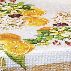 Tovaglia Vingi Tiffany cod.07 cotone con arance e fiori