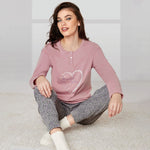 Pigiama donna serafino caldo cotone Infiore TND1490