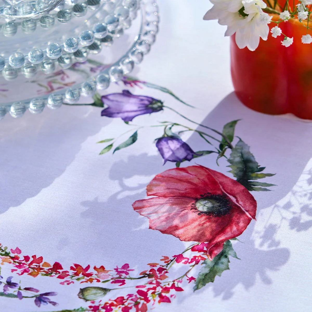 Tovaglia stampa digitale floreale 100% Cotone Vingi Tiffany Dis. 5